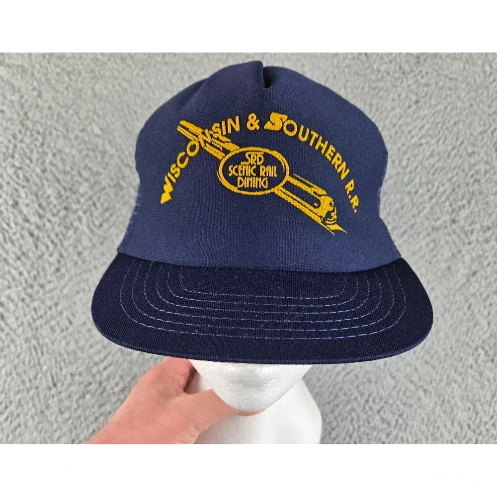 Vintage‎ Wisconsin & Southern Railroad Co Snapback Train Trucker Mesh Hat Cap